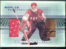 VLADISLAV TRETIAK  AUTHENTIC DUAL PIECES OF GAME-USED MEMORABILIA  SP