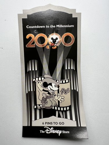 Prendedor Disney Store Countdown to the Millennium #7 Two Gun Mickey Cowboy 1934 - Imagen 2 de 4