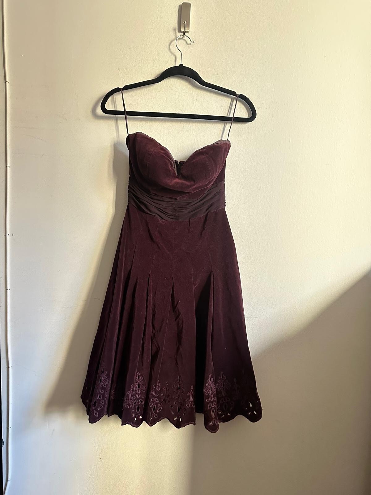 Tibi Vintage Strapless Velvet Evening Dress Elegant and Chic