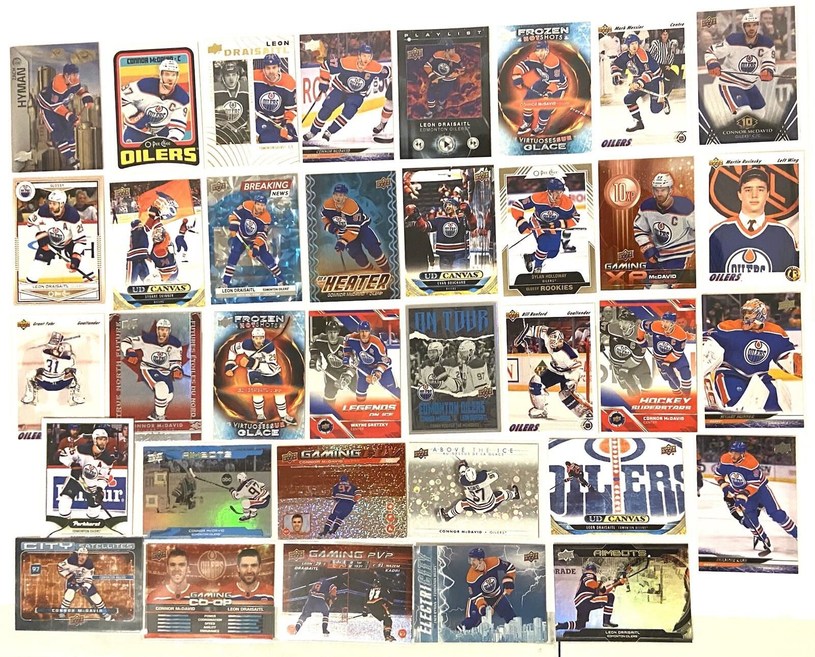 Edmonton Oilers NHL 35-Card Lot Featuring McDavid Draisaitl Gretzky Messier