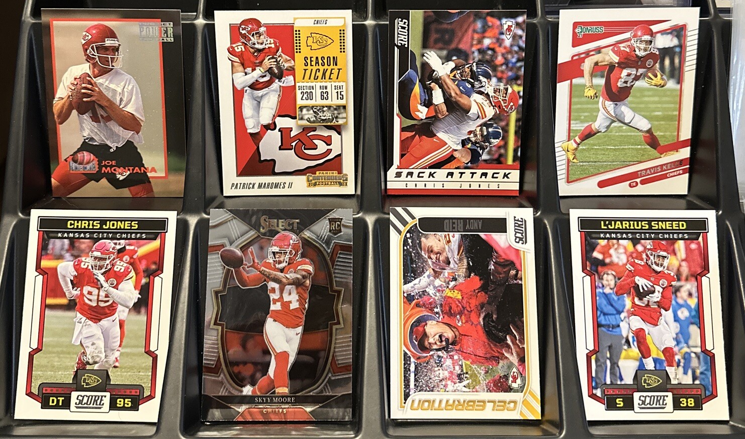 Kansas City Chiefs 8 Card Lot Patrick Mahomes Skyy Moore Travis Kelce Panini
