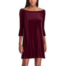 NWT Chaps Off the Shoulder Dress Aubergine MSRP $90 size XL