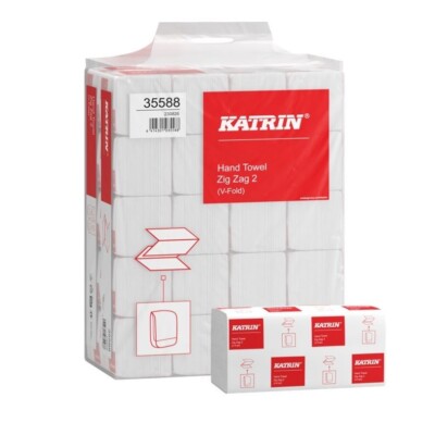 Falthandtücher Handtuchpapier Katrin 35588 ZickZack 2-lagig 25x23 cm 4000 Stück