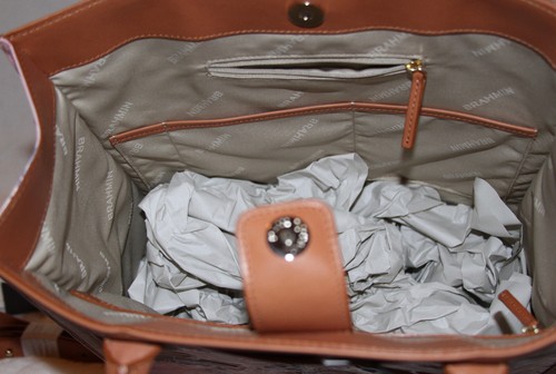 BRAHMIN Monique Optimism Copa Cabana Antique Car Satchel Tote Bag Purse Handbag - Picture 7 of 7