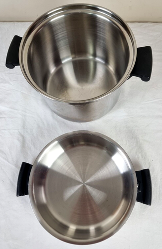 Amway Queen Cookware 1 x LGE 1 x MED Stainless Steel Saucepans + Made In USA - Picture 10 of 14