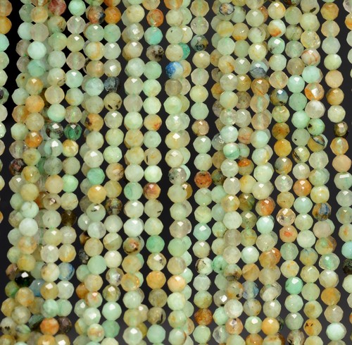 4MM GENUINE SHATTUCKITE CHRYSOCOLLA GEMSTONE FACETED ROUND LOOSE BEADS 15" - Picture 3 of 4