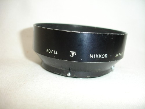 GENUINE NIKON NIKKOR F 50mm 58mm F 1.4 METAL LENS HOOD, SNAP-ON MOUNT, 52mm