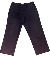 Ann Taylor LOFT Womens Riviera Pant Sz 10 Blue Flat Front Mid Rise Straight Leg