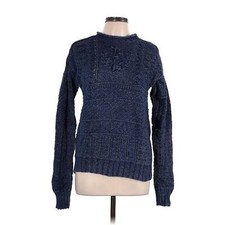 VTG Polo Ralph Lauren Cotton Knot Knit Blue Nautical Sweater Rolled Neck L