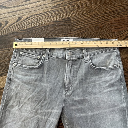 Men's NWT Agolde Skinny Relaxed Fit Bedford Jeans Size 34 Gray Destroyed - Picture 7 of 13
