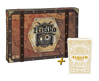 Hasbro Risiko BUNDLE 60 Jahre Jubiläums-Ausgabe Brettspiel + Strike Kartenspiel 