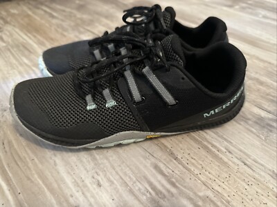 Merrell Womens Trail Glove 6 Barefoot Vibram Running Shoes Sz 9.5 Black Gray