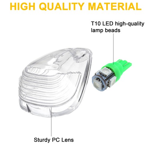 Cubiertas de luz verde LED marcador de techo de cabina transparente para Ford F250 F350 Super Duty - Imagen 6 de 12