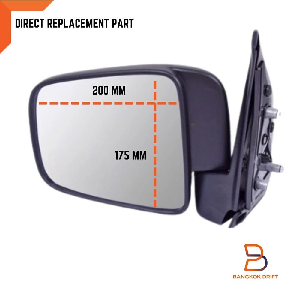 Pair Black Door Mirror Manual Sail Mount Fit MAZDA B SERIES BRAVO UTE 98-06 UN - image 4 of 4