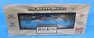 Rare MTH 30-78061 O Gauge Coors Light Silver Bullet Operating Reefer Tail Car *S