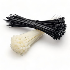 BLACK & WHITE CABLE TIES ZIP TIES LONG SHORT SMALL THICK THIN LONG HEAVY DUTY