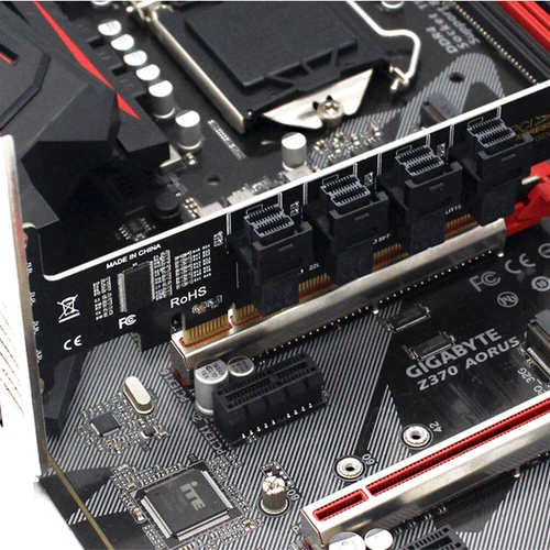 Karta rozszerzeń PCIE4.0 U2, PCIe X16 do 4 NVME U.2 SSD SFF-8643 Pcie Split Card - Zdjęcie 4 z 4