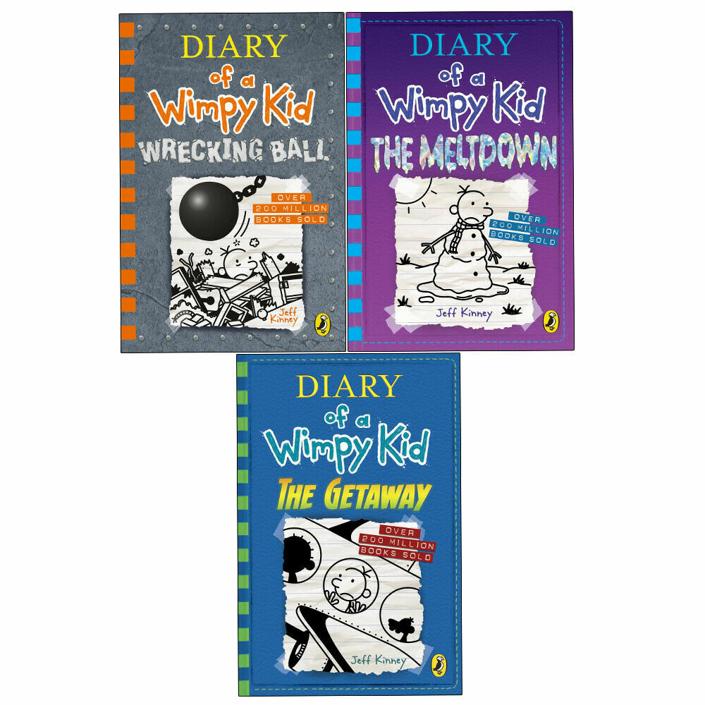 Jeff Kinney 3 Books Collection Set Diary of a Wimpy Kid Wrecking Ball