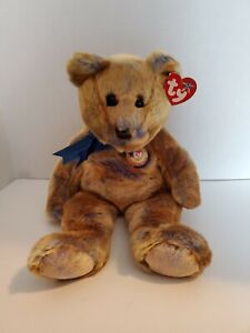 Ty Beanie Bear Large 14â Brown/Blue, Beanie Babies 2000 Official Club plush bear | eBay