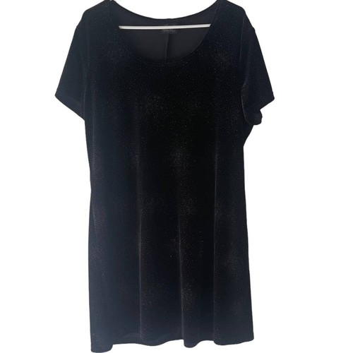 Kathie Lee Collection Vintage 90er großes funkelndes Fee Grunge schwarzes Samtkleid