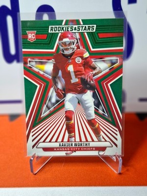 NFL Panini Trading Cards Xavier Worthy 2024 GREEN Rookies&Stars #200 RC, Chiefs