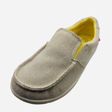 Boys Slip-On Canvas Loafers Tan Beige Summer Shoes Cushioned Insole Casual New
