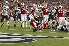 Running Back BenJarvus Green-Ellis New England Patriots scores a t- Old Photo