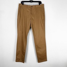 Perk Men's Slim Fit Stretch Chino Pants Size 34/32 Bronco Brown