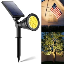 LED Solar Spot Light Outdoor Waterproof Landscape Spotlight Garden Security Lamp