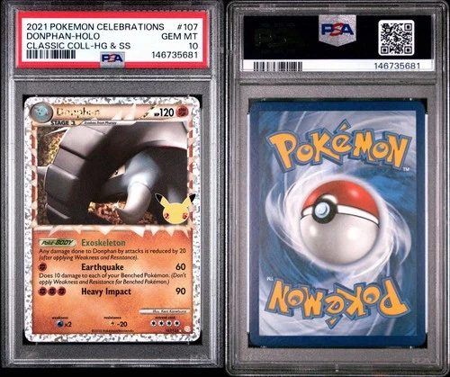 Donphan Celebrations Classic Collection Holo Card 107/123 PSA 10