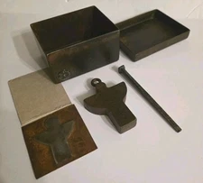 Jan Barboglio Guardian Angel In Iron Trinket Box With Card & Nail Excellent READ