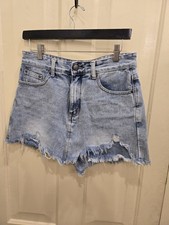 Size Medium 32" W American Bazi Women's Blue Denim Short Skirt Overlay Skort EUC