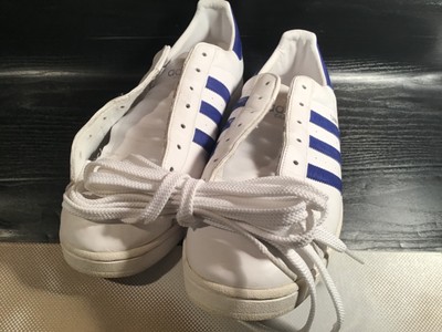 adidas Campus White /Blue Stripes All Leather Vintage US 14 2003