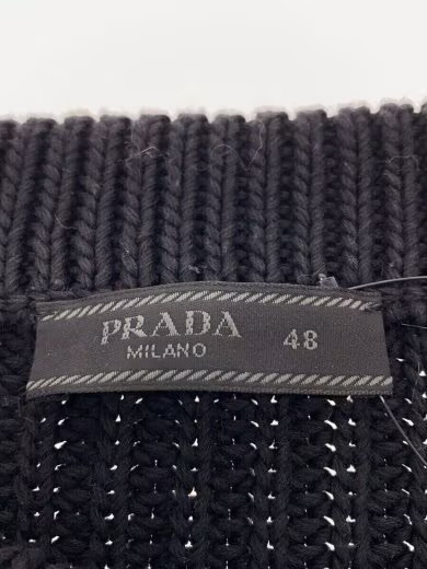 PRADA/Knit sweater (thick)/Size 48/Cotton/Black/Solid/UMB381 82211078// thumbnail 3