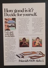 1977 Polaroid Cameras Vintage 7x10" Print Ad 1970's SX-70 Photography Alpha 1