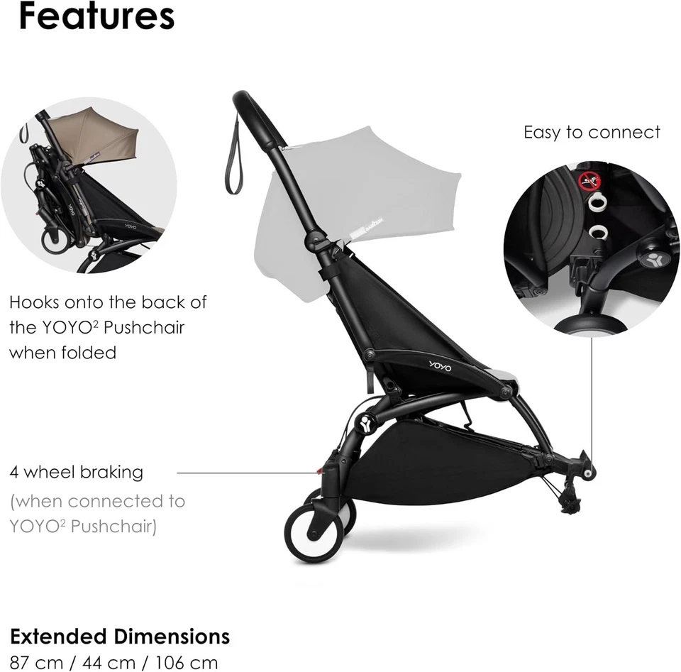 ⭐️ Babyzen YOYO CONNECT Duo Double Stroller FRAME BLACK for YOYO + 2 Birth+ NEW - Image 3 of 4