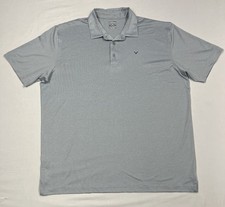 Callaway Opti-Dri Golf Shirt Men s XL Gray Striped Polo Short Sleeve Athleisure