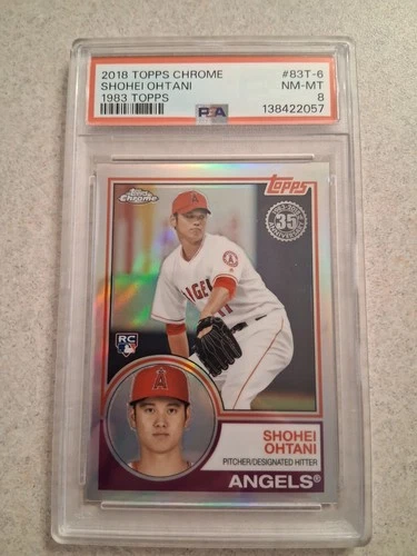 2018 Topps Chrome Shohei Ohtani 1983 Rookie #83T-6 PSA 8 RC Mint Dodgers Invest