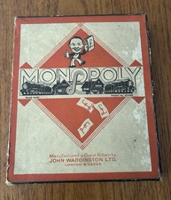Original Vintage War Era 1939-1941 Waddingtons Monopoly Set with Board 