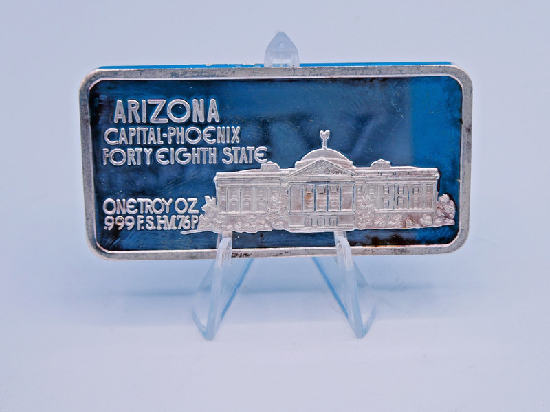 The Hamilton Mint .999 Silver 1 Troy Ounce Arizona - 48th State . C1304