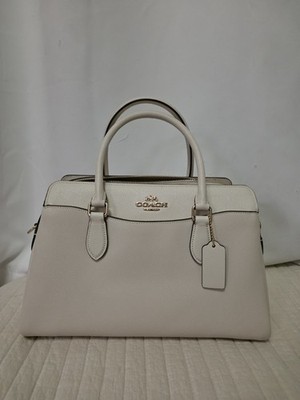 COACH Large Darcie Carryall Bag in Chalk White, NEW NO TAG 