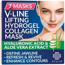 Stylia V-Line Lifting Collagen Face Mask with Hyaluronic 1 Count (Pack of 7) 