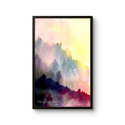 4''x6.25  Ethereal Watercolor Trees  Paper Original Art  Design Home Art