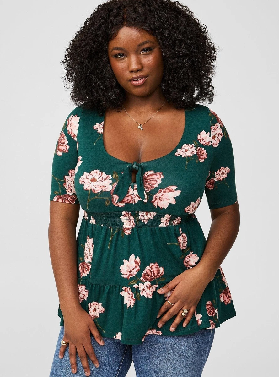 Blouse Sans Manches Torrid Taille Plus 0X - Mauve Uni à Volants - Neuf Avec étiquettes