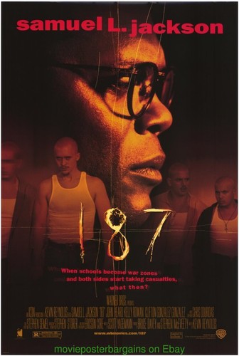 ONE EIGHT SEVEN 187 MOVIE POSTER DS 27x40 SAMUEL JACKSON 1997 TEACHING DRAMA