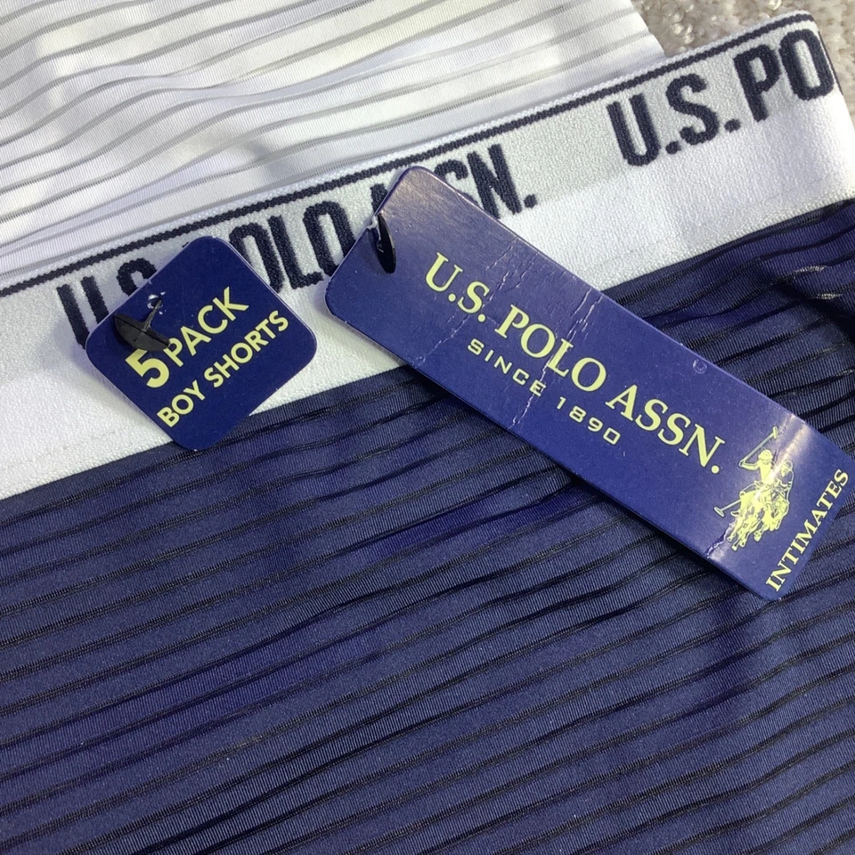 Polo Assn. dos EUA Shorts femininos meninos pacote com 5 roupas íntimas cores sortidas GG novo com etiquetas - Imagem 3 de 4