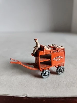 LESNEY METAL HORSE DRAWN MILK CART WITH METAL WHEELS MISSING THE HORSE - Image 1 of 4