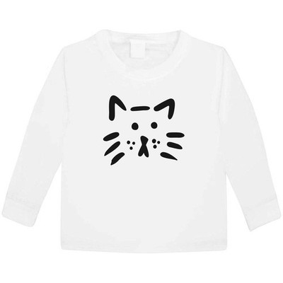 ''Cat Face Doodle'' Kinder / Kinder Langarm Baumwolle T-Shirts (KL050775)