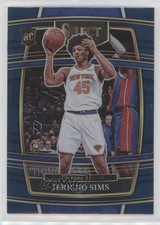 2021-22 Panini Select Concourse Blue Prizm Jericho Sims #87 Rookie RC 3t1