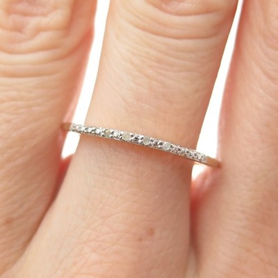 DBJ DEE BERKLE 925 Sterling vergoldet echter Diamant Vorsteckring Größe 9,25